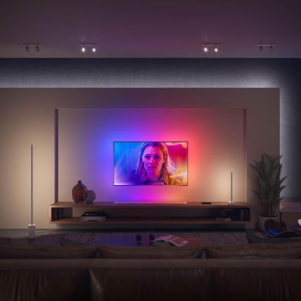 KOMPLEKTAS - LED RGBW Reguliuojama juostelė Philips Hue WHITE AND COLOR AMBIANCE 2m LED/20W/230V + 4x Pritemdoma elektros lemputė Philips A60 E27/6,5W/230V 2000-6500K