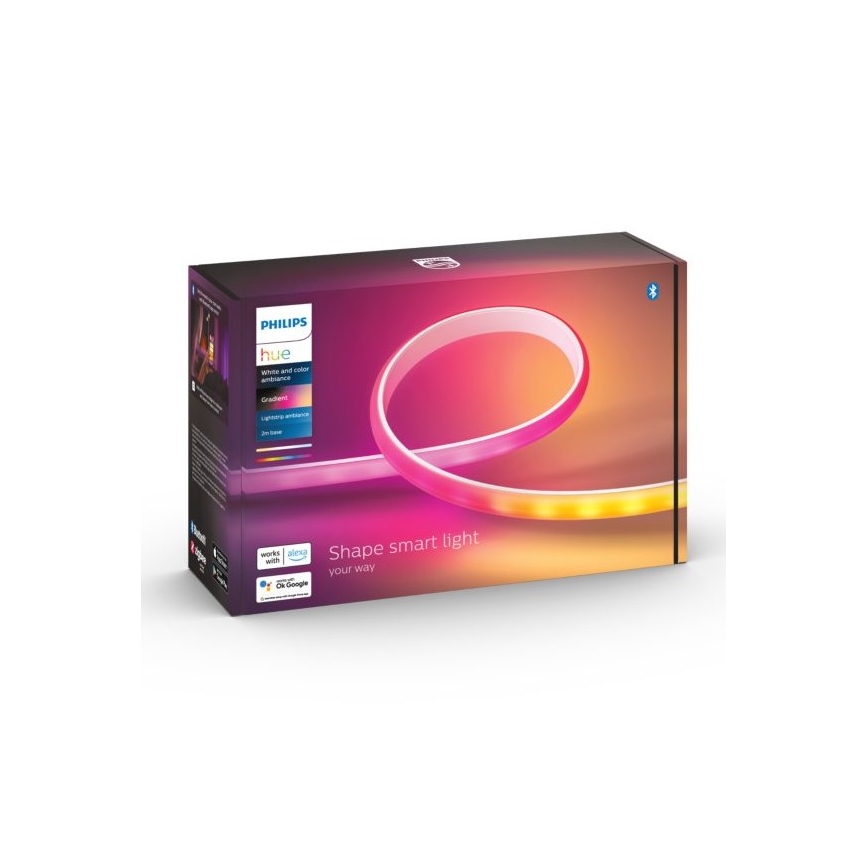 KOMPLEKTAS - LED RGBW Reguliuojama juostelė Philips Hue WHITE AND COLOR AMBIANCE 2m LED/20W/230V + 4x Pritemdoma elektros lemputė Philips A60 E27/6,5W/230V 2000-6500K