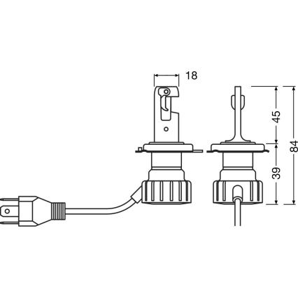 Komplektas — 2 vnt. LED automobilinės lemputės NIGHT BREAKER VINTAGE H4 P43T/20W/12V 3000K - Osram