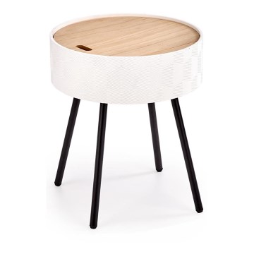 Konferencinis staliukas AURA 45x38 cm balta/juoda/smėlinė