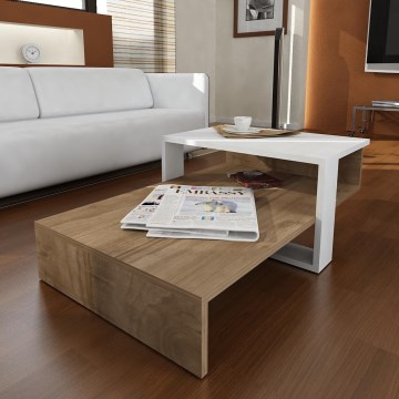 Konferencinis staliukas CHAIN 90x43,6 cm ruda/balta