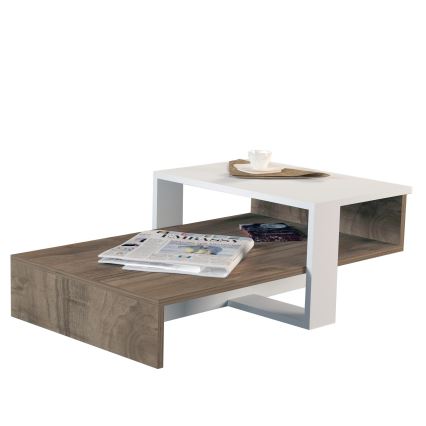 Konferencinis staliukas CHAIN 90x43,6 cm ruda/balta