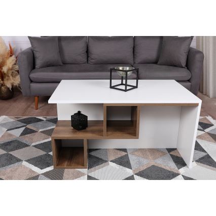 Konferencinis staliukas DILAY 52x100 cm ruda/balta