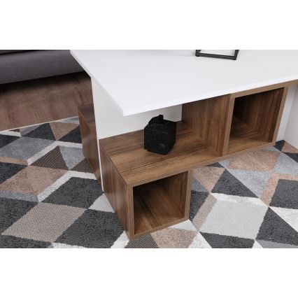 Konferencinis staliukas DILAY 52x100 cm ruda/balta