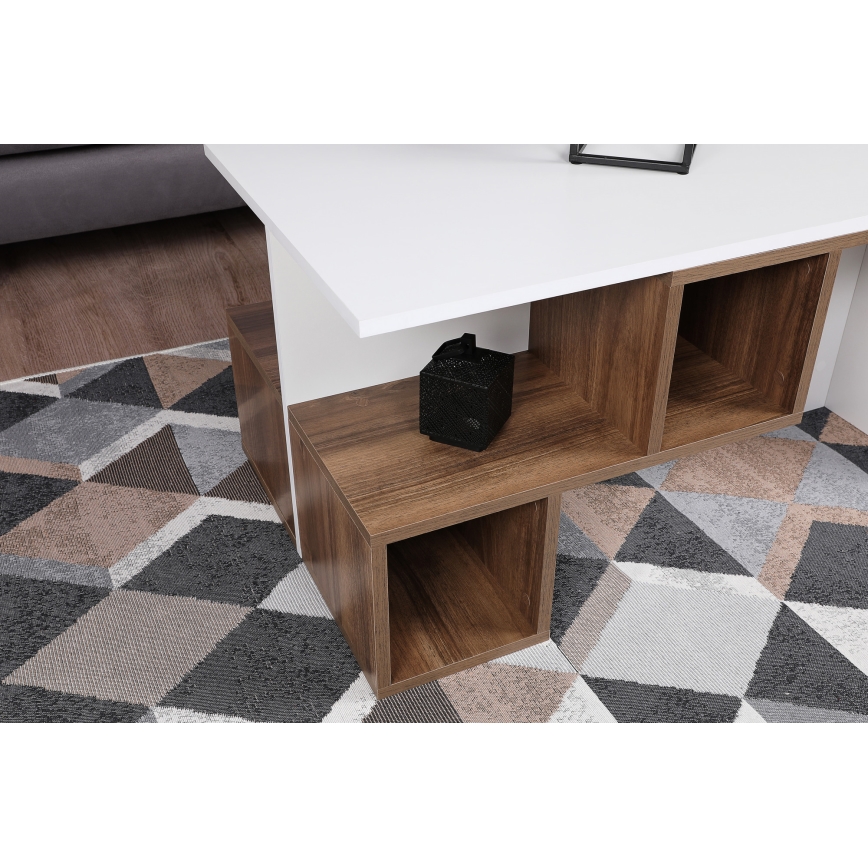 Konferencinis staliukas DILAY 52x100 cm ruda/balta