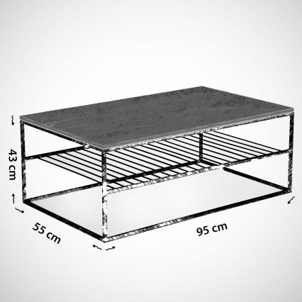 Konferencinis staliukas ETNA 43x95 cm ruda/juoda