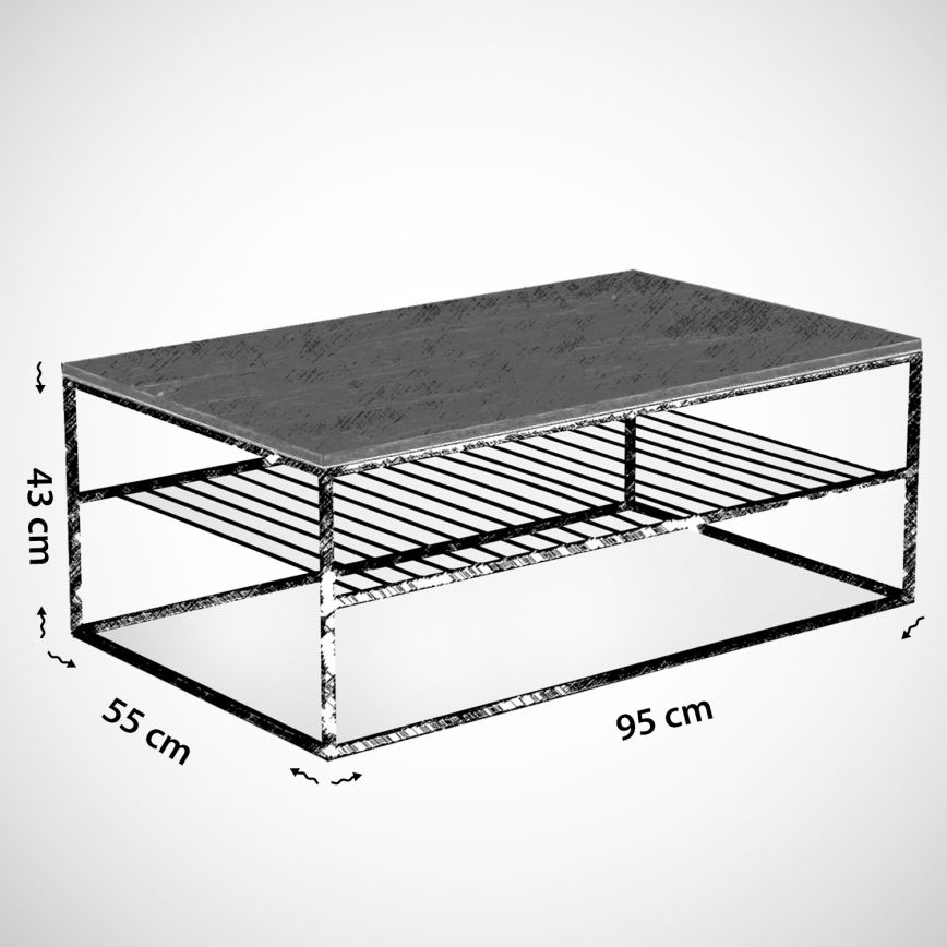 Konferencinis staliukas ETNA 43x95 cm ruda/juoda