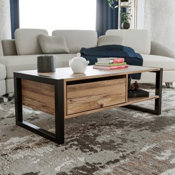 Konferencinis staliukas HALDIZEN 55x105 cm juoda/ruda