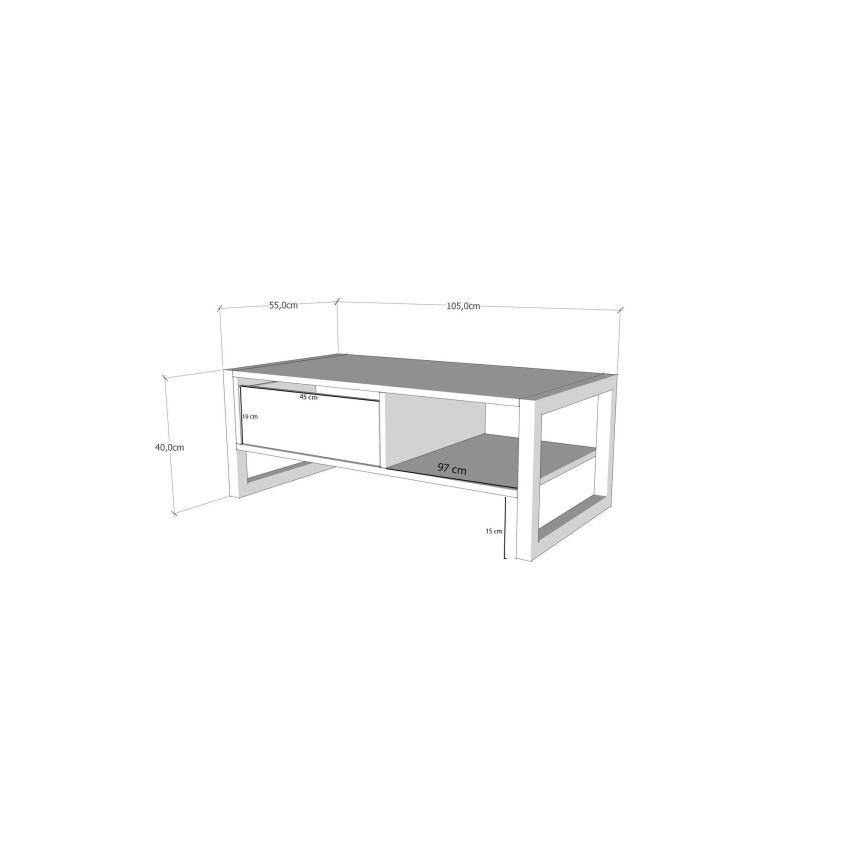 Konferencinis staliukas HALDIZEN 55x105 cm juoda/ruda