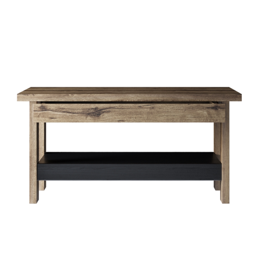 Konferencinis staliukas LANDU 50x100 cm abatijos ąžuolas/juoda