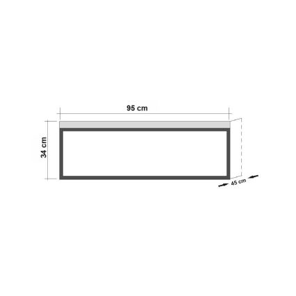 Konferencinis staliukas QUANTUM 34x95 cm ruda/juoda