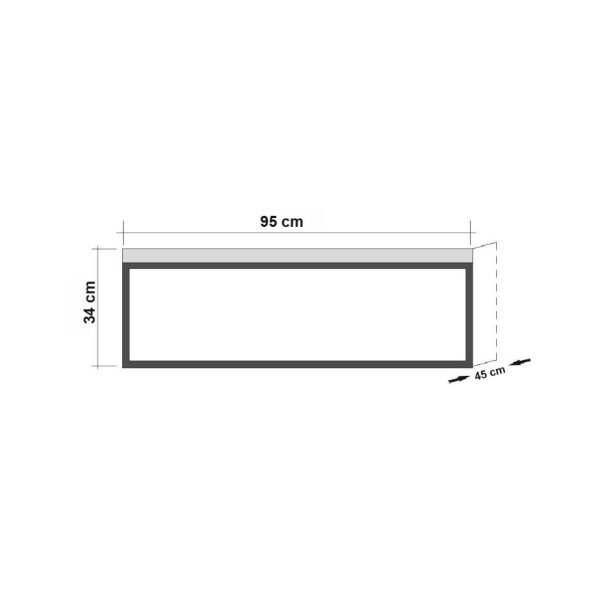 Konferencinis staliukas QUANTUM 34x95 cm ruda/juoda