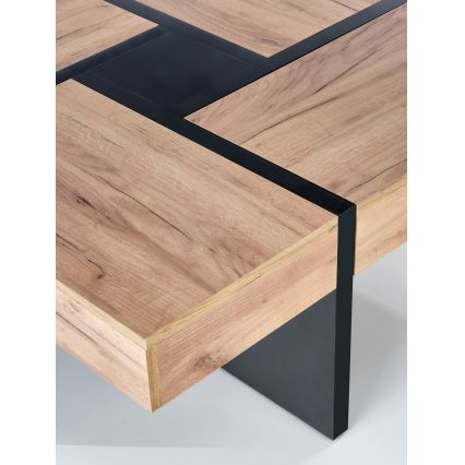 Konferencinis staliukas RADIX 100x100 cm, juoda/ruda
