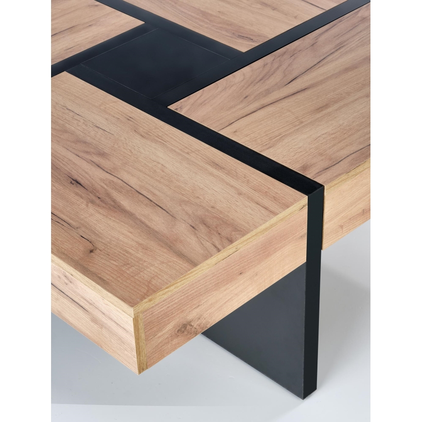 Konferencinis staliukas RADIX 100x100 cm, juoda/ruda