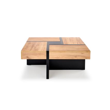 Konferencinis staliukas RADIX 100x100 cm, juoda/ruda