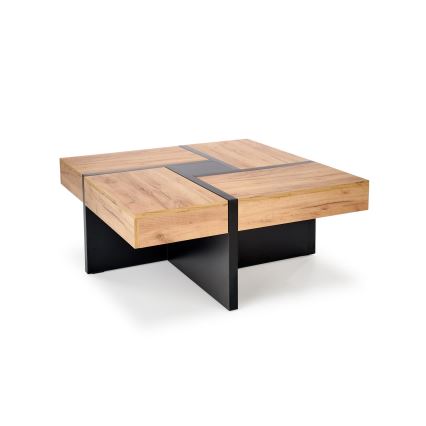 Konferencinis staliukas RADIX 100x100 cm, juoda/ruda