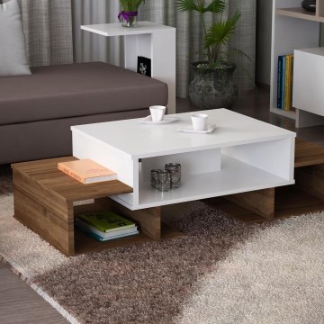 Konferencinis staliukas SARAFINA 39x103 cm ruda/balta