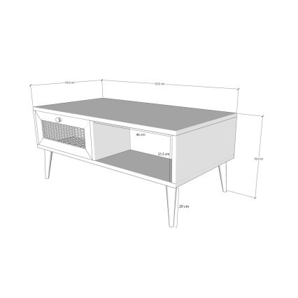 Konferencinis staliukas SIDYMA 45x97 cm rudos spalvos