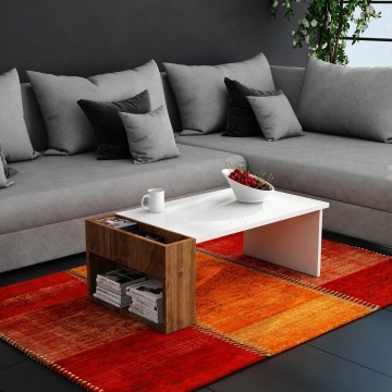Konferencinis staliukas VIEW 34x95 cm baltas/rudas