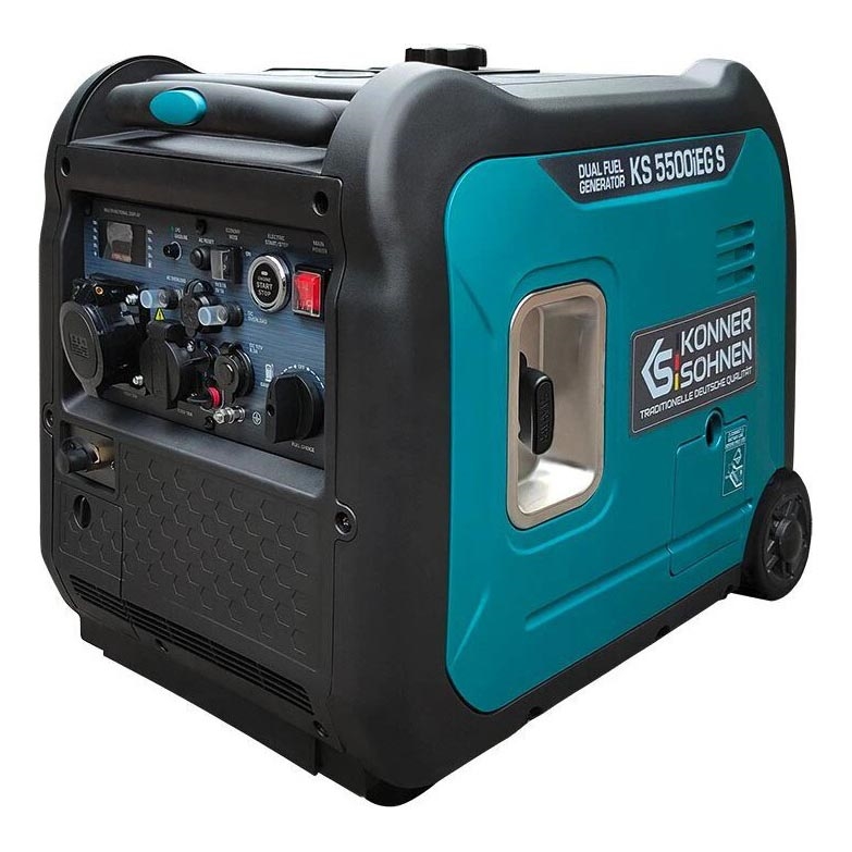 Könner & Söhnen 13046 - Dujų ir benzino inverterinis elektros generatorius KS 5500iEG S 5500W