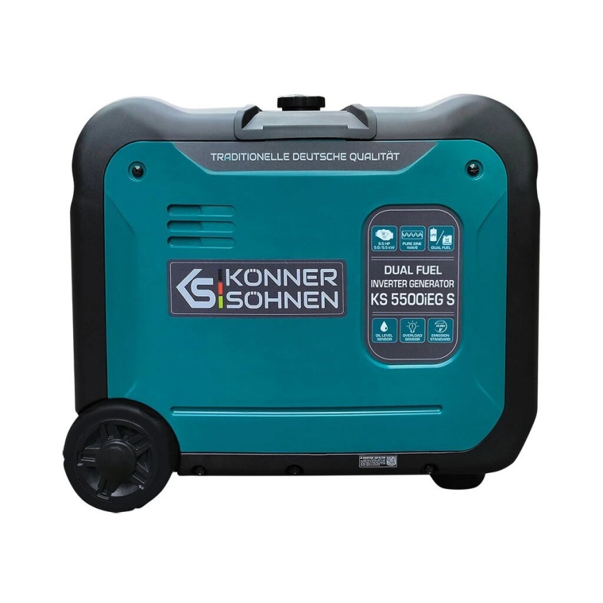 Könner & Söhnen 13046 - Dujų ir benzino inverterinis elektros generatorius KS 5500iEG S 5500W