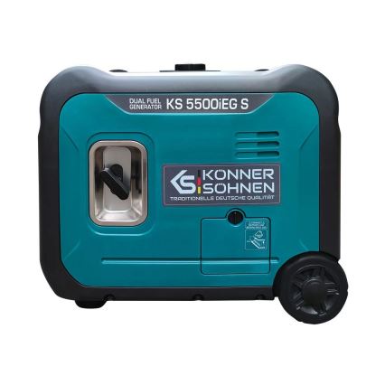 Könner & Söhnen 13046 - Dujų ir benzino inverterinis elektros generatorius KS 5500iEG S 5500W