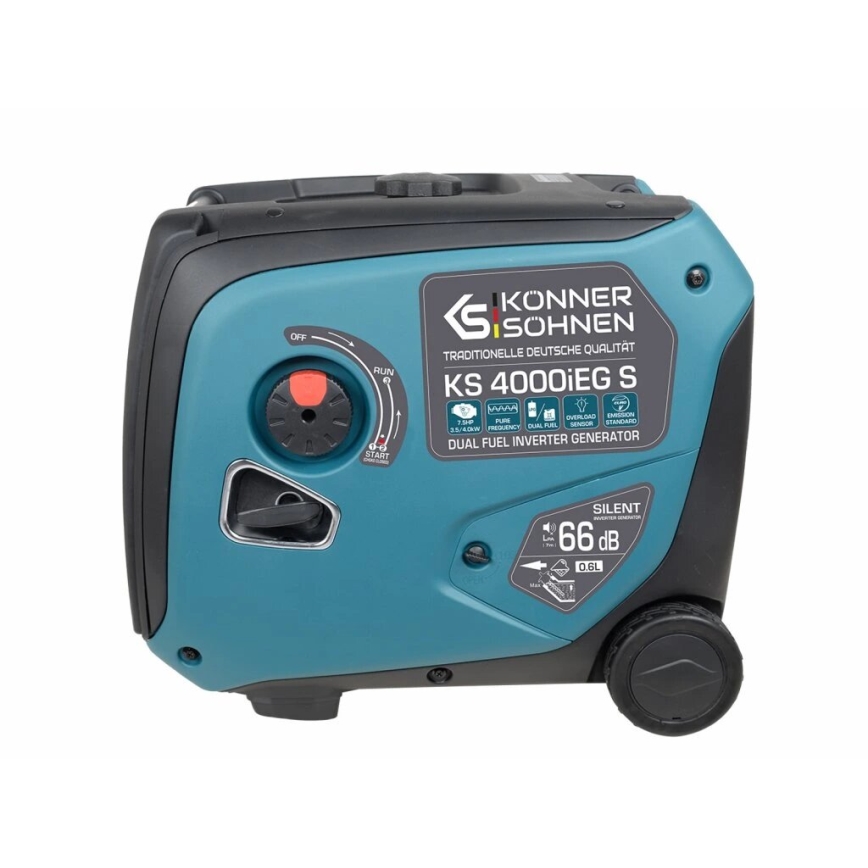 Könner & Söhnen 5106 - Dujų ir benzino inverterinis elektros generatorius KS 4000iEG S 4000W