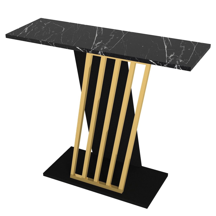 Konsolinis stalas GRAVITY 76,8x90 cm juoda/auksas