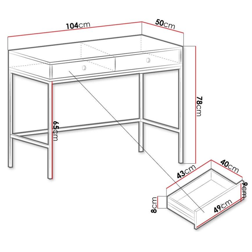Konsolinis staliukas MONO 78x104 cm smėlio spalvos/juoda