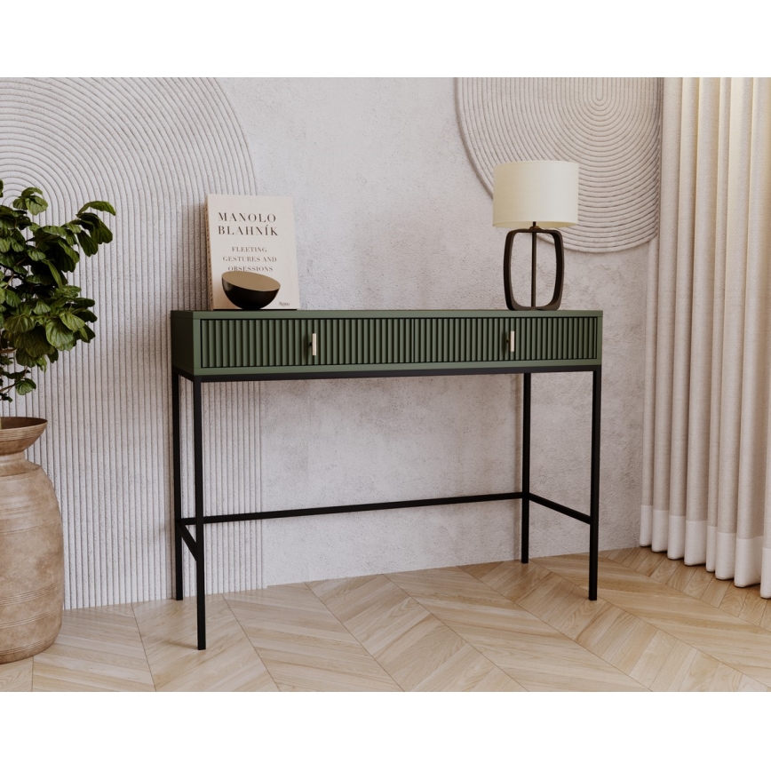 Konsolinis staliukas SUE žalia/juoda