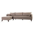 KORFU L formos kampinė sofa (kreminė, kairės pusės)