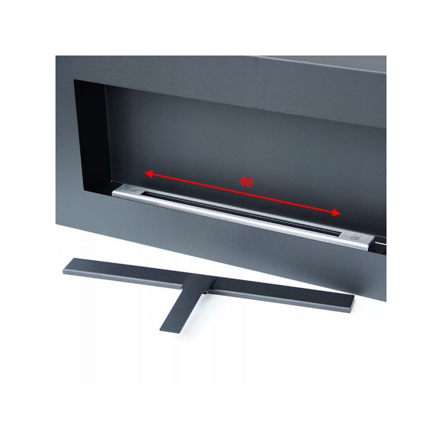 Kratki - Sieninis BIO židinys 40x90 cm 1,5kW juodas