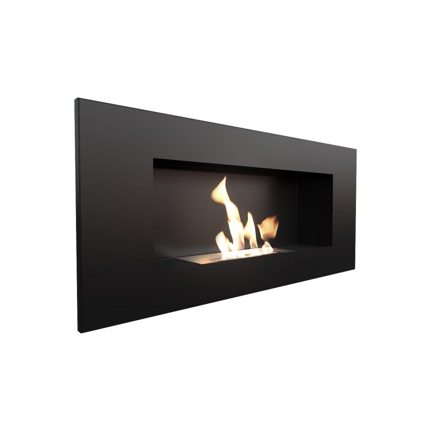 Kratki - Įmontuotas BIO židinys 40x90 cm 2kW juoda
