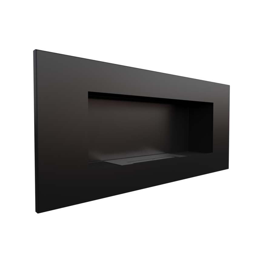 Kratki - Įmontuotas BIO židinys 40x90 cm 2kW juoda