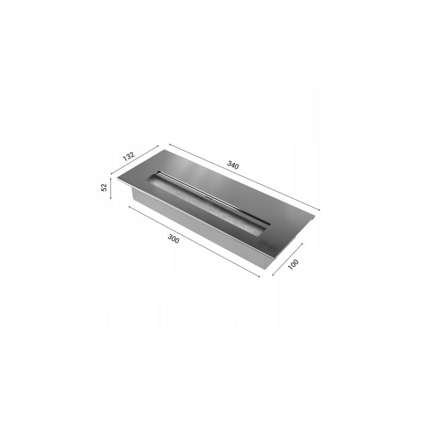 Kratki - Įmontuotas BIO židinys 40x90 cm 2kW juoda