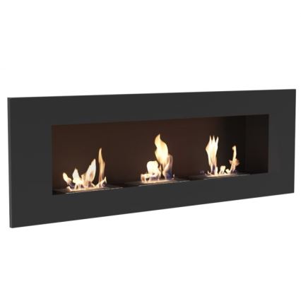 Kratki - Įmontuojamas BIO židinys 40x120 cm 3x1,1kW juodas