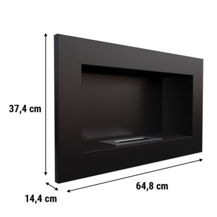 Kratki - Įmontuojamas BIO židinys 37,4x64,8 cm 1kW juodas