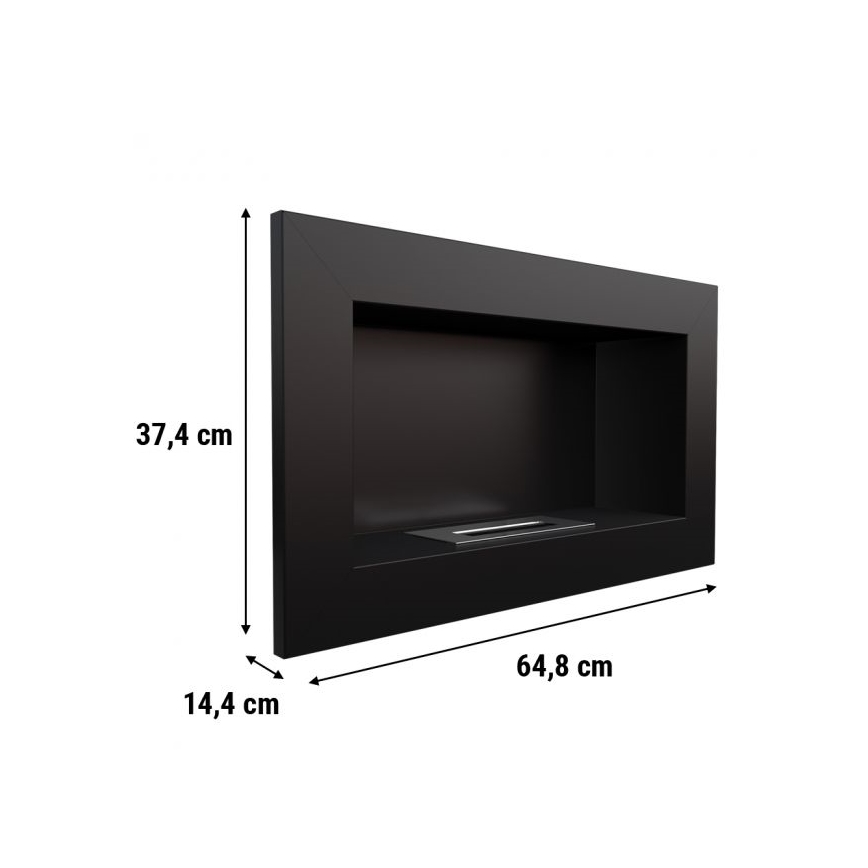Kratki - Įmontuojamas BIO židinys 37,4x64,8 cm 1kW juodas
