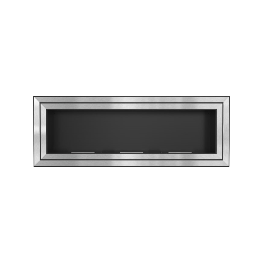 Kratki - Įmontuotas BIO židinys 65x180 cm 3x2,5kW blizgus chromas