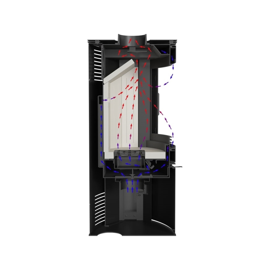 Kratki - Plieninis židinys 10kW 150mm