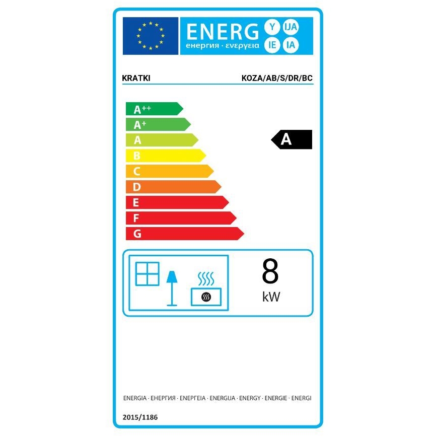 Kratki - Plieninis židinys 8kW 150mm