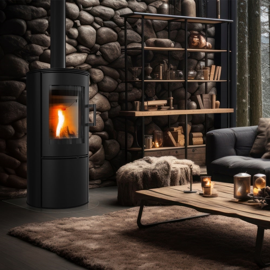 Kratki - Plieninis židinys 8kW 150mm