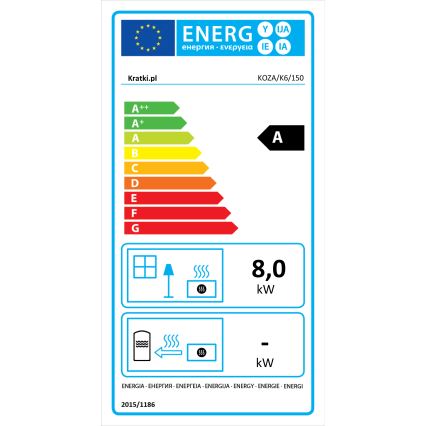 Kratki  - Ketaus židinys 8kW 150mm