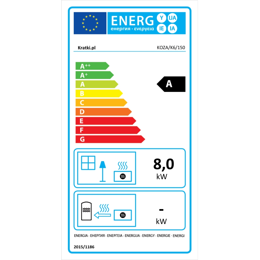 Kratki  - Ketaus židinys 8kW 150mm