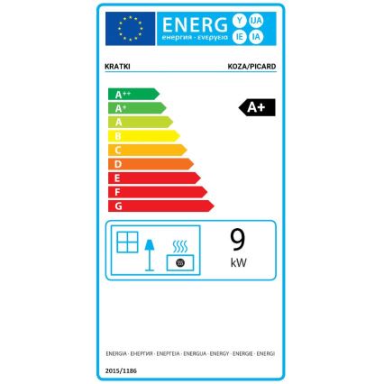 Kratki - Plieninis židinys 9kW 150mm