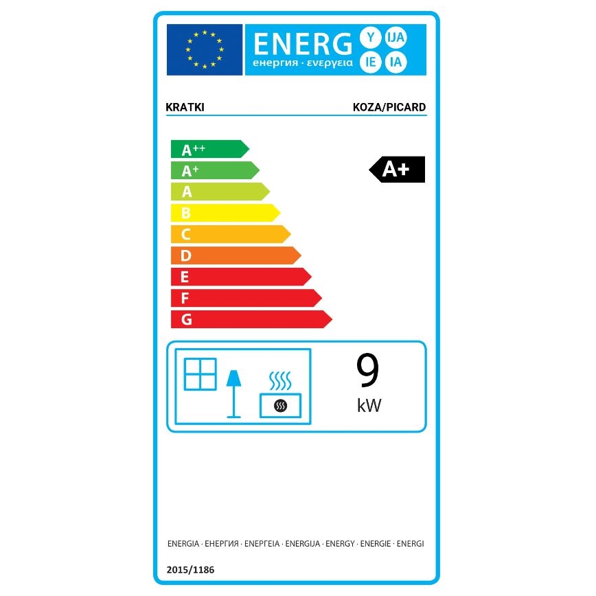 Kratki - Plieninis židinys 9kW 150mm
