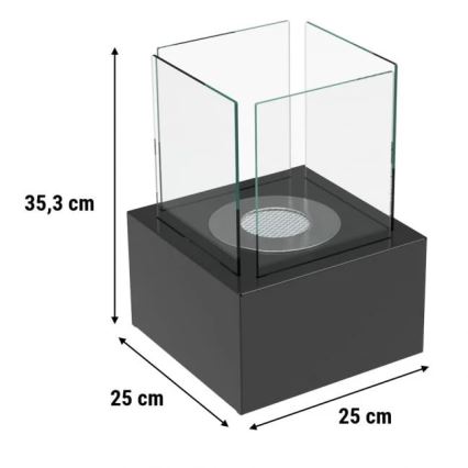 Kratki - BIO židinys 35,3x25 cm 1kW juodas