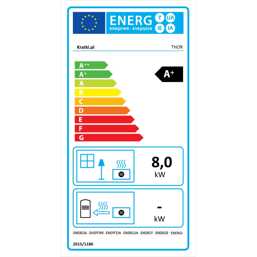 Kratki - Plieninis židinys 8kW 150mm
