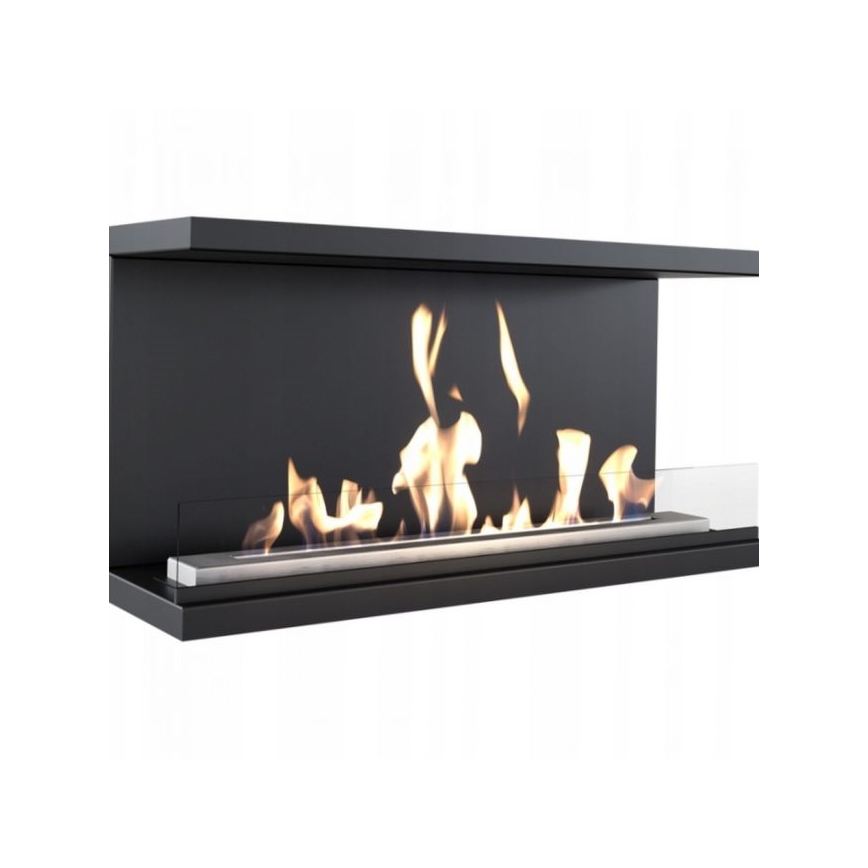 Kratki - Įmontuojamas BIO židinys 50x100 cm 7kW juodas