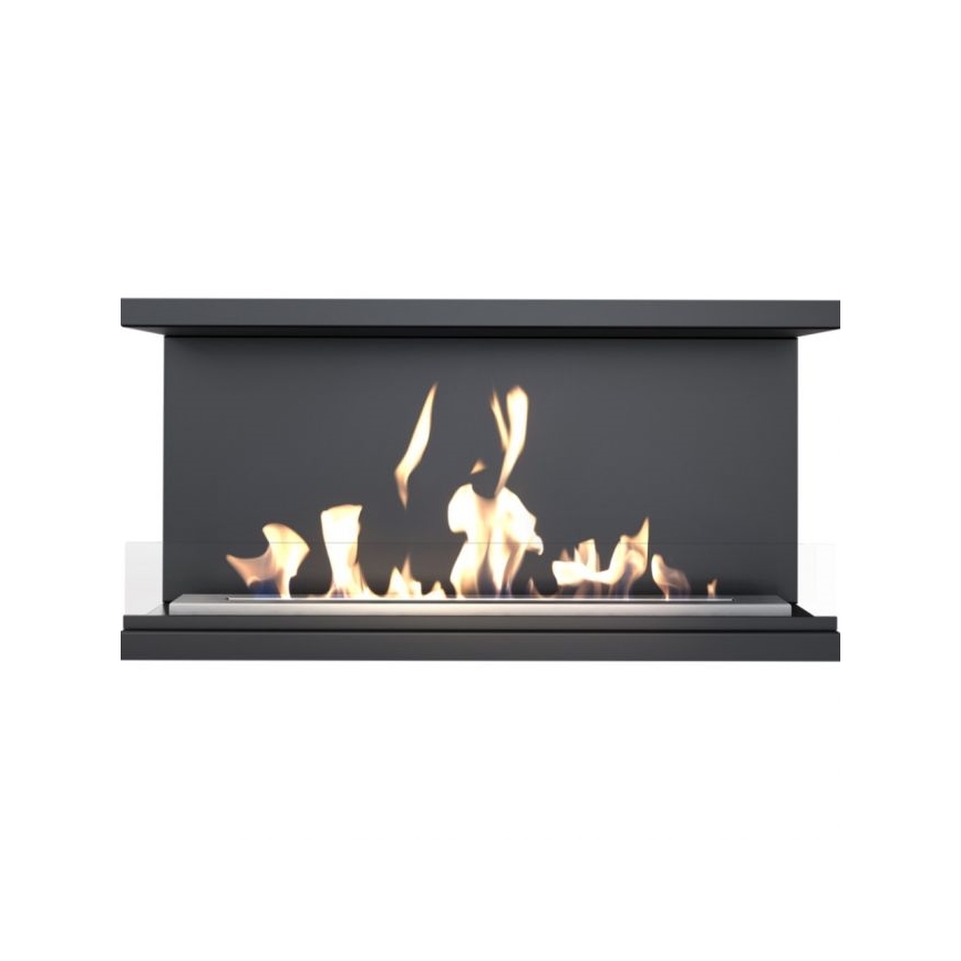 Kratki - Įmontuojamas BIO židinys 50x100 cm 7kW juodas